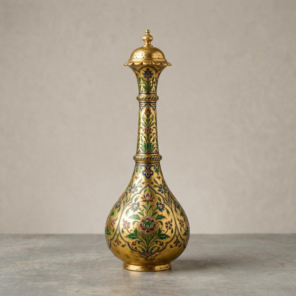 Enameled Gold Rosewater Sprinkler