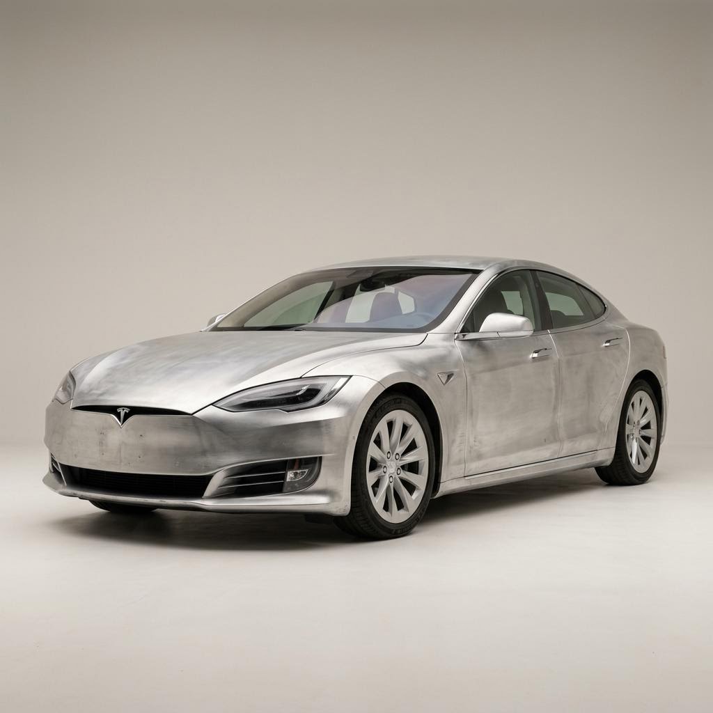 Tesla Model S, Bare-Aluminum Finish