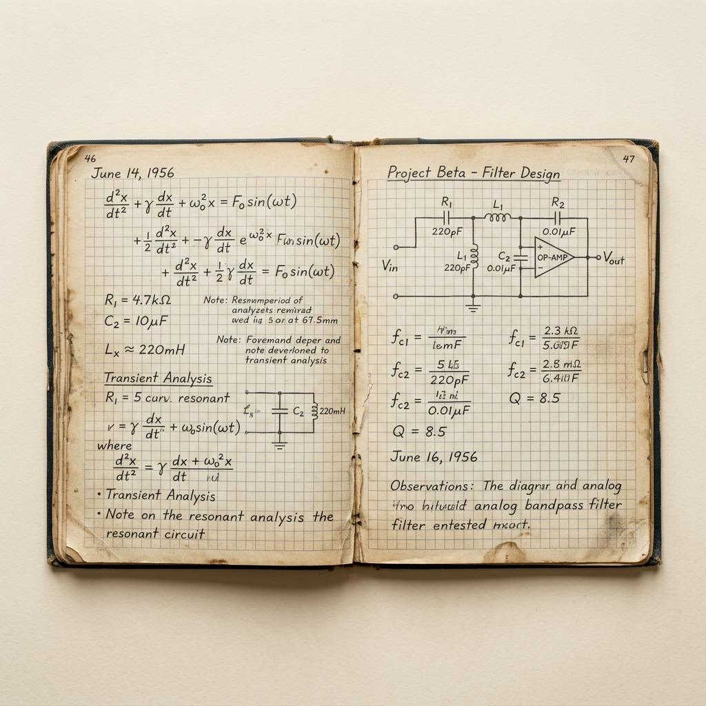 Handwritten Engineer's Laboratory Notebook