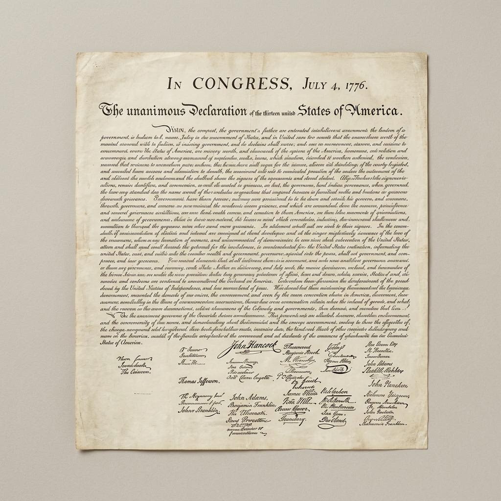 Declaration of Independence (Stone Engraving, 1823)
